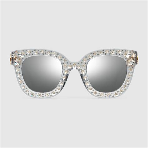 gucci cat eye acetate sunglasses with stars|cat eye Gucci sunglasses women's.